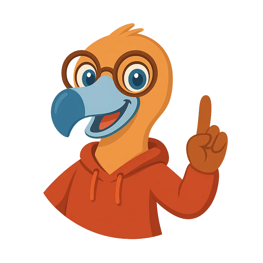 mascotte Dodomove doigt levé